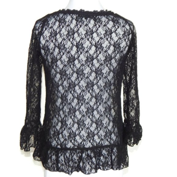 JAYRO white Japan Gothic Lolita Victorian Lace Bell Sleeve Blouse Top sz 2 /4480 - Picture 3 of 4
